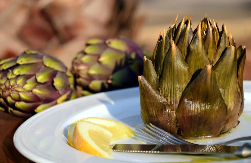 Artichauts cuits prêts à déguster avec citron - guide culture artichaut potager maison