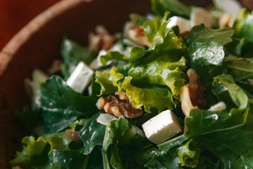 Salade épinards frais noix fromage chèvre - recette épinards crus - légumes feuilles bio
