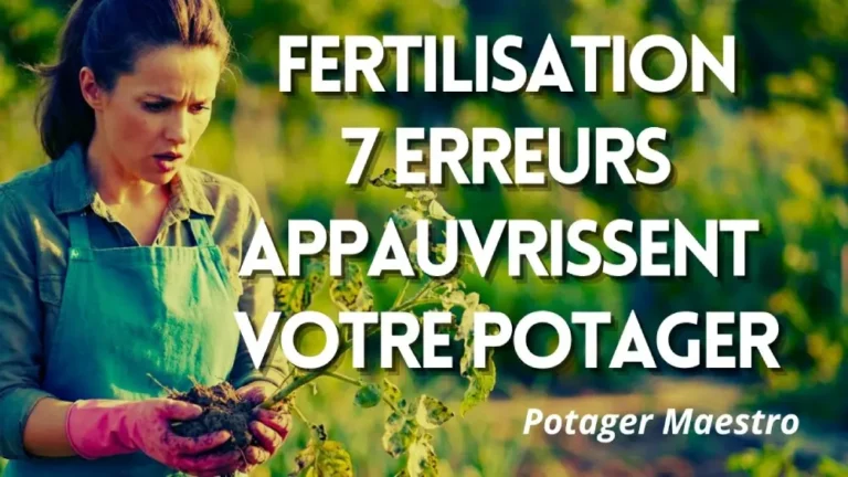 Jardinière inquiète tenant un plant malade au potager - 7 erreurs de fertilisation