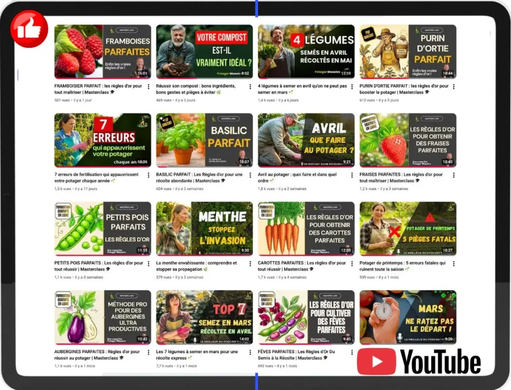 Chaîne YouTube Potager Maestro : masterclasses et podcasts vidéo pour cultiver et récolter en abondance
